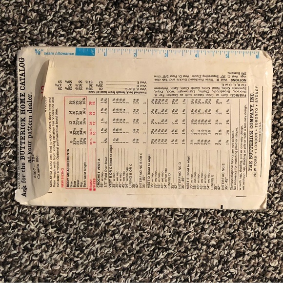 70's Butterick 5597 Misses' Vest Pattern - Vest Sewing Pattern - Size 10 - Picture 2 of 5